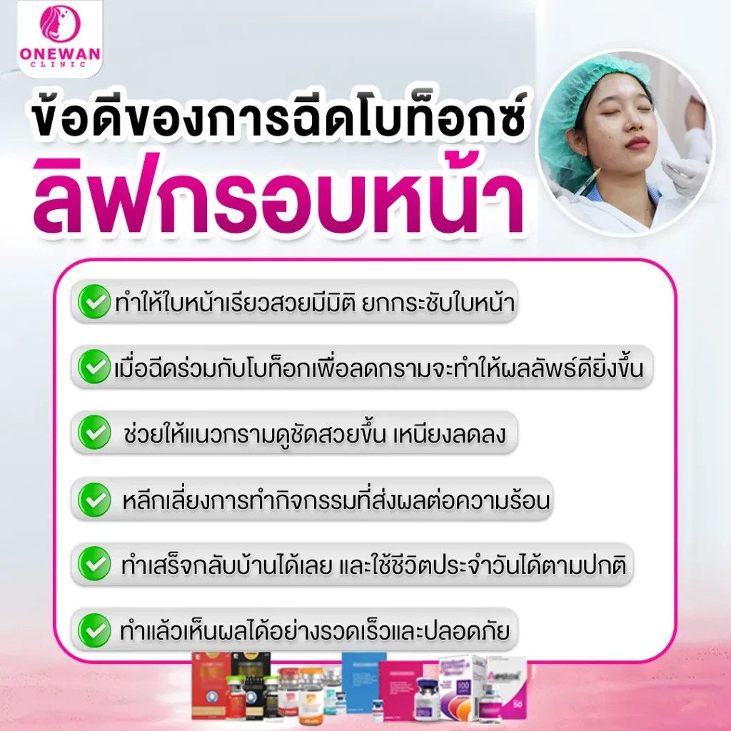 ข้อดีฉีดโบท็อกลิฟกรอบหน้า