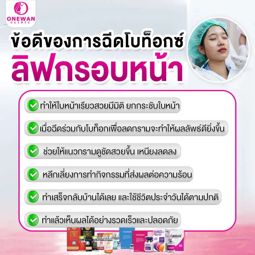 ข้อดีฉีดโบท็อกลิฟกรอบหน้า