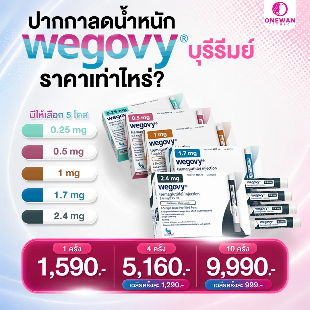 ปากกาลดน้ำหนัก Wegovy บุรีรัมย์ ราคาเท่าไหร่