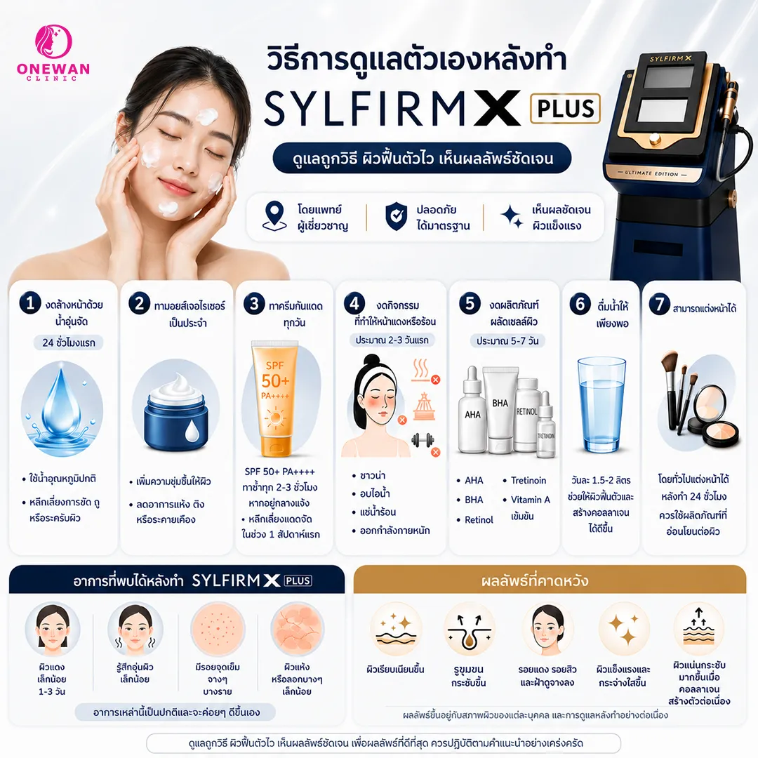 วิธีการดูแลตัวเองหลังทำ Sylfirm X Plus