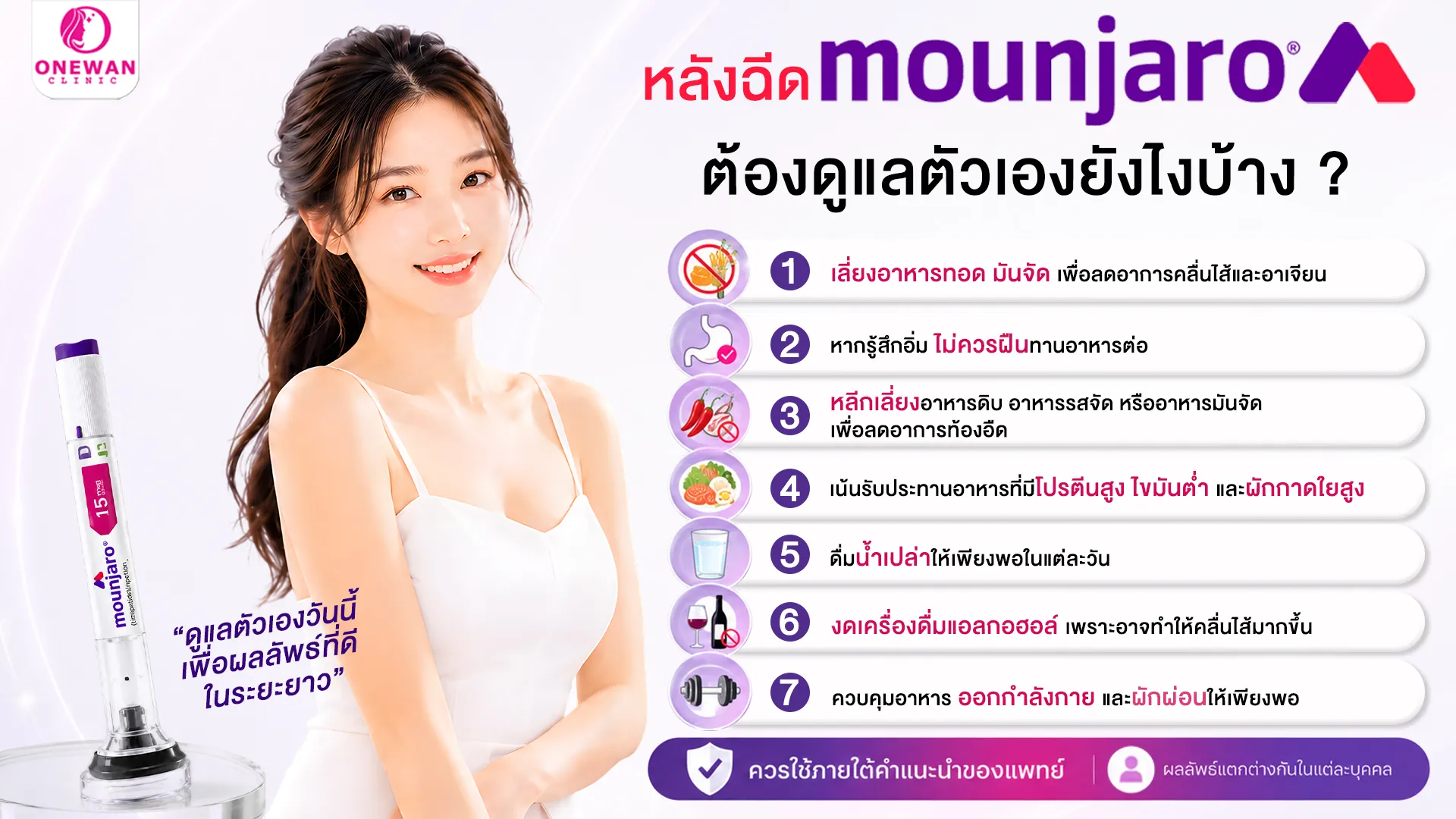 หลังฉีด Mounjaro ต้องดูแลตัวเองยังไงบ้าง