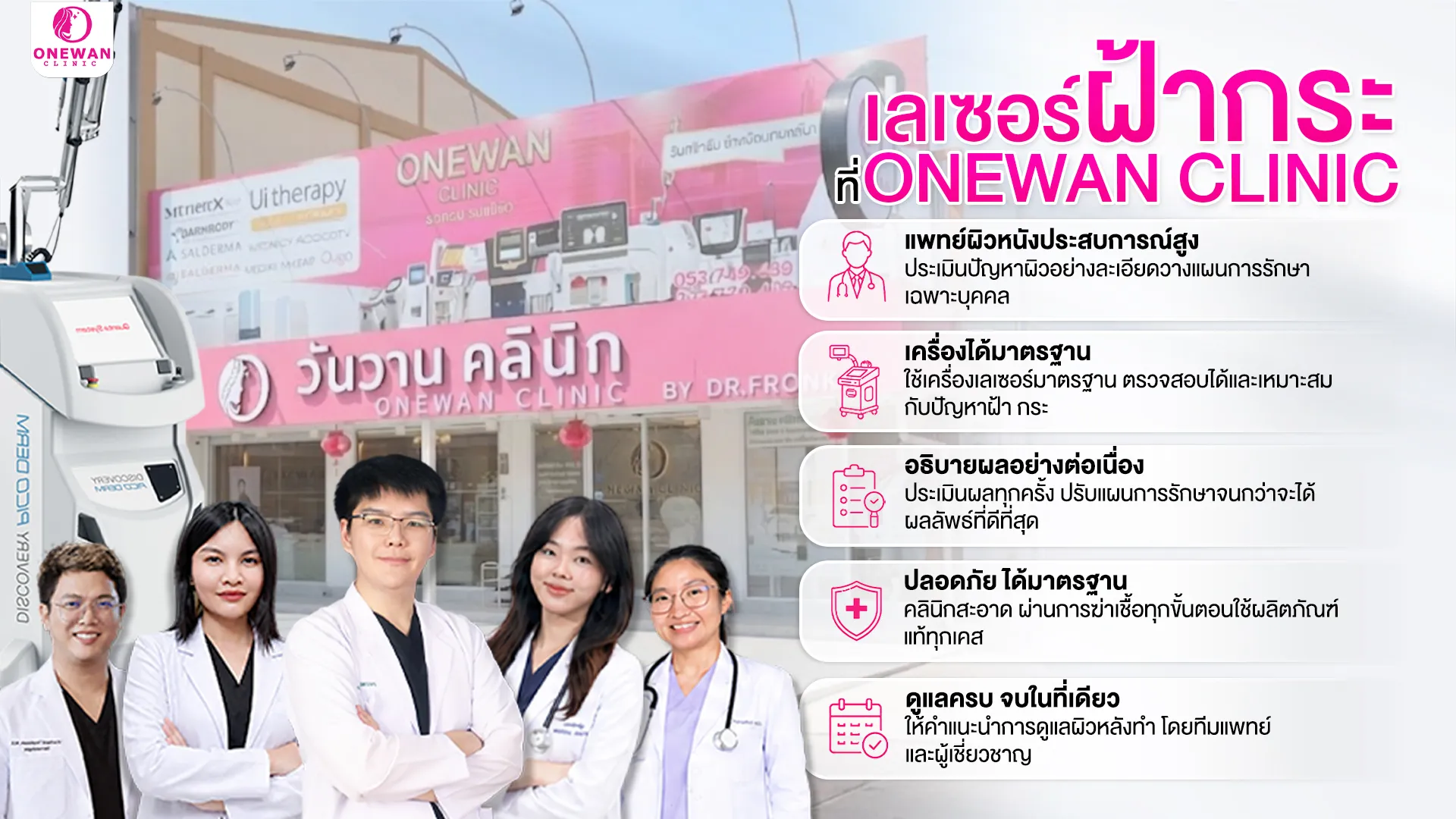 เลเซอร์ฝ้ากระที่ Onewan Clinic บุรีรัมย์ ต่างจากที่อื่นอย่างไร