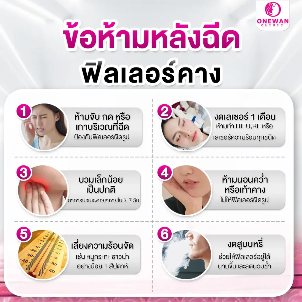 ข้อห้ามหลังฉีดฟิลเลอร์คาง