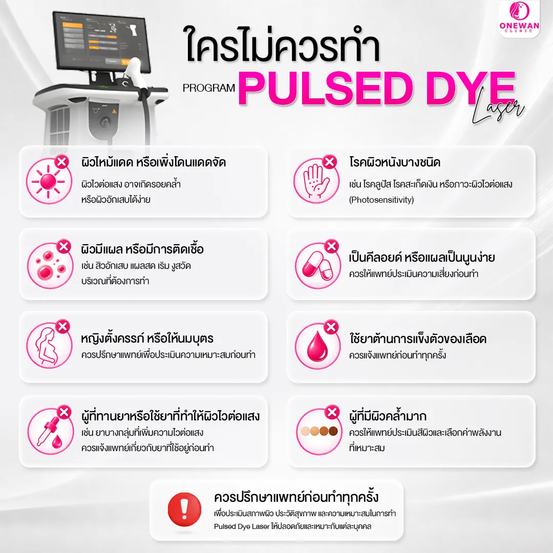 ใครไม่ควรทำ Pulse Dye Laser